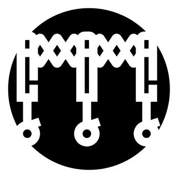 Retractable barrier gate security icon glyph concept Illustrazione stock