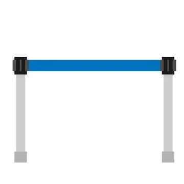 Retractable belt for queue in check in or security area in the airport termin 库存插图