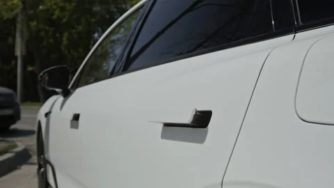 Retractable Door Handle of Modern Electric Car Automatically Extending Vidéo 343375883