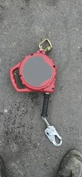 Retractable fall arrest system for work at height Stock Photos