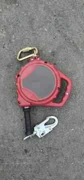 Retractable fall arrest system for work at height Stock Photos