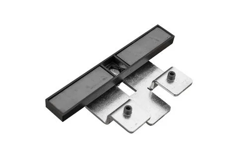 Retractable gate limit switch magnet isolated on white background. Stock Photos
