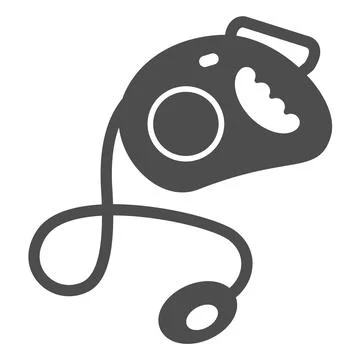 Retractable leash, lead for pet solid icon, pets concept, animal control rope Stock Illustration