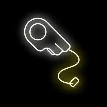Retractable pet leash neon glow icon design Illustrazione stock