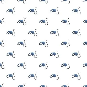 Retractable pet leash seamless pattern for dog walking needs Illustration