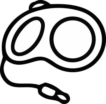 Retractable pet leash for walking line art icon Stock Illustration