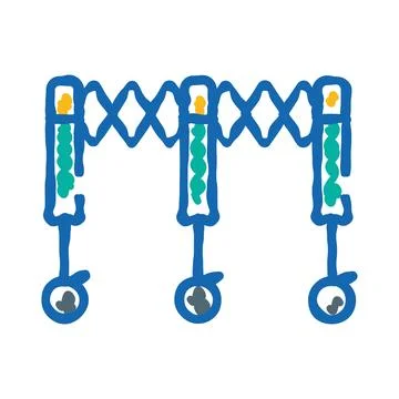 Retractable security barrier traffic control doodle icon Illustrazione stock