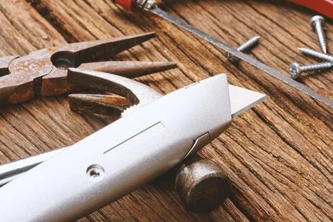 Retractable utility knife Stock Photos