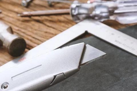 Retractable utility knife Stock Photos