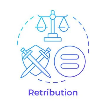 Retribution blue gradient concept icon Stock Illustration