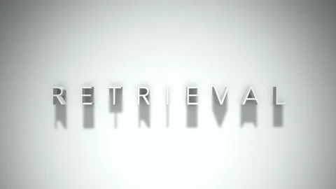Retrieval 3D title animation with shadows on a white background Stock Footage 297386063