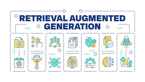 Retrieval augmented generation word concept isolated on white Stock Illustration