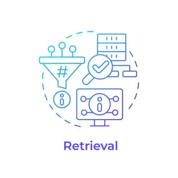 Retrieval blue gradient concept icon Stock Illustration