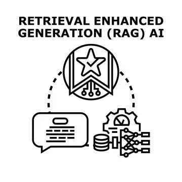 Retrieval enhanced generation ai concept illustration イラスト素材