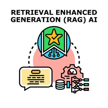 Retrieval enhanced generation ai concept illustration イラスト素材