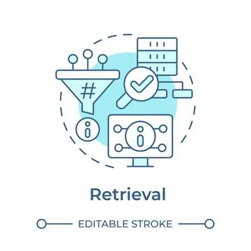 Retrieval soft blue concept icon Stock Illustration