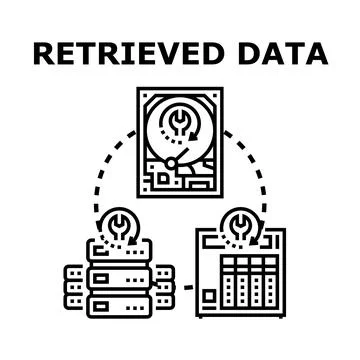 Retrieved data recovery process providing digital solutions Stock Illustration