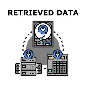 Retrieved data recovery process providing digital solutions Illustrazione stock