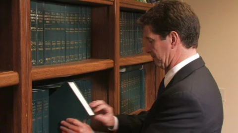 Retrieving Book from Law Library 스톡 동영상 505470
