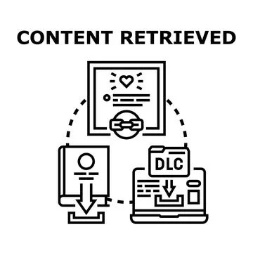 Retrieving digital content and assets online Stock Illustration