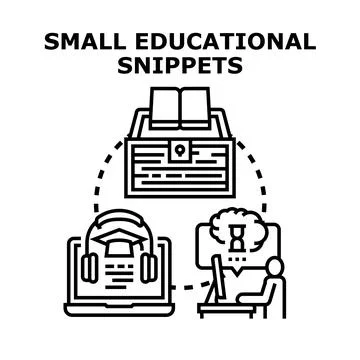 Retrieving educational information and snippets for online learning Illustrazione stock