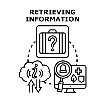 Retrieving information from cloud data storage system Illustrazione stock