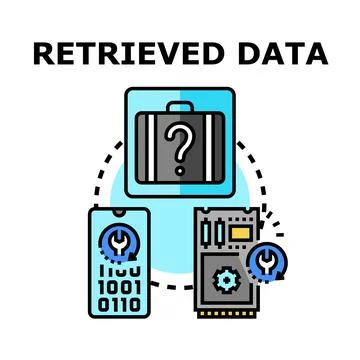 Retrieving lost data from device storage concept Stock Illustration