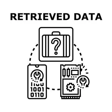 Retrieving lost data from device storage concept Stock Illustration