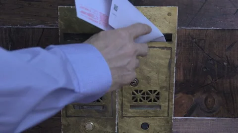 Retrieving Mail Vintage Tenement Mailboxes 스톡 동영상 233667765