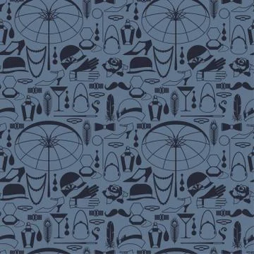 Retro of 1920s style seamless pattern Illustrazione stock