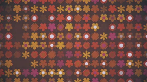 Retro 1970s Flower Pattern Background Stock Footage 138259170