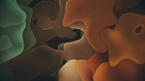 Retro 1970s Psychedelic Morphing Liquid Shapes Background Stock Footage 212620944