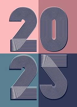 Retro 2025 abstract background vector illustration. Trendy graphic design f.. Stock Illustration