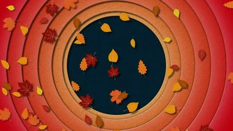 Retro 2D Cartoon Autumn Leaf Falls Loops Stock Footage 256085898