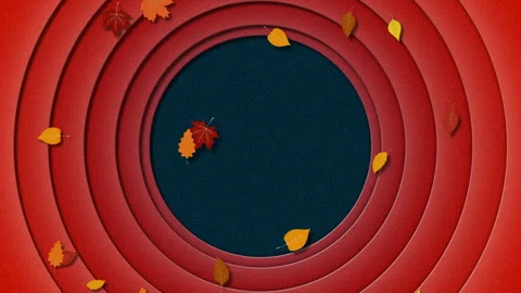 Retro 2D Cartoon Autumn Leaf Falls Loops Stock Footage 256085939