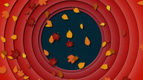 Retro 2D Cartoon Autumn Leaf Falls Loops Stock Footage 256085991