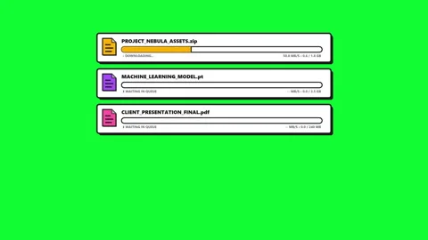 Retro 2d download queue greenscreen intro drop Stock Footage 348211678