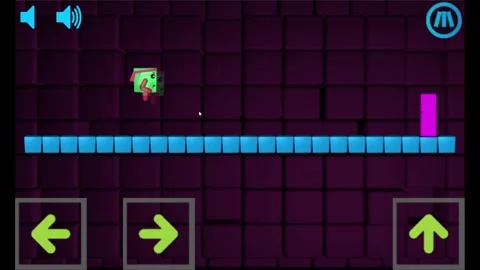 Retro 2D side scroller platform jumping video game Stock Footage 277604343