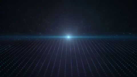 Retro 3d Blue Moving Points Parallax Loop with a bright light Video stock 81634911