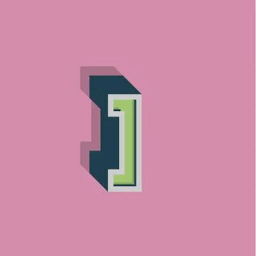 Retro 3D character from a fontset, vector illustration Stock Illustration