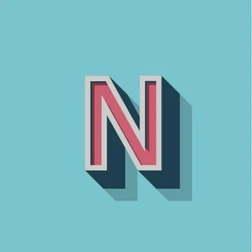 Retro 3D character from a fontset, vector illustration Stock Illustration