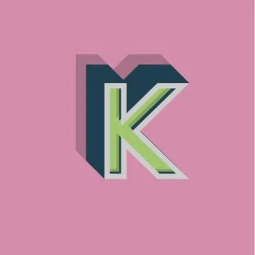 Retro 3D character from a fontset, vector illustration Stock Illustration