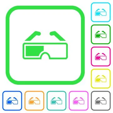 Retro 3d glasses vivid colored flat icons Stock-Illustration