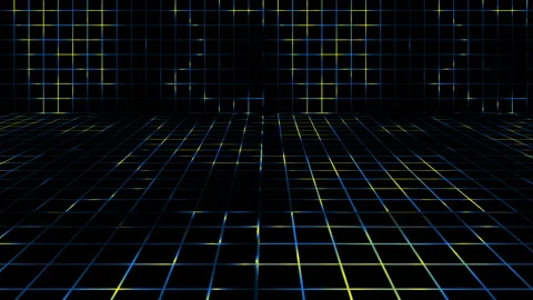 Retro 3D Grid 01 Video stock 293928984
