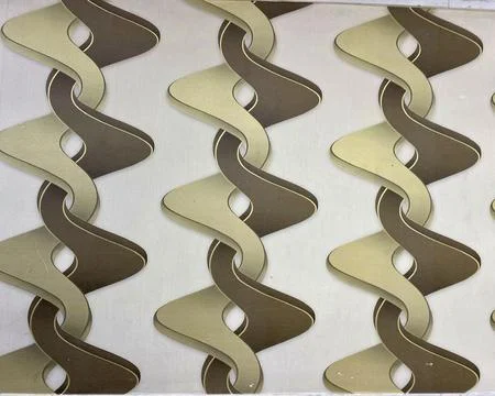 Retro 3D Interlocking Wave Pattern Wallpaper Stock Illustration