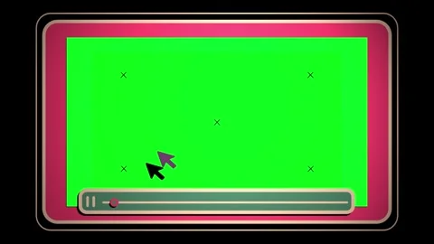 Retro 3d media player in vintage 1980 1970 colors. Classic screen with play  Stock Footage 322173262