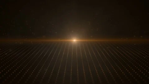 Retro 3d Orange Moving Points Parallax Loop with a bright light Stock Footage 81675262