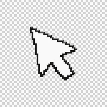 Retro 3d pixel mouse cursor icon illustration png Stock Illustration