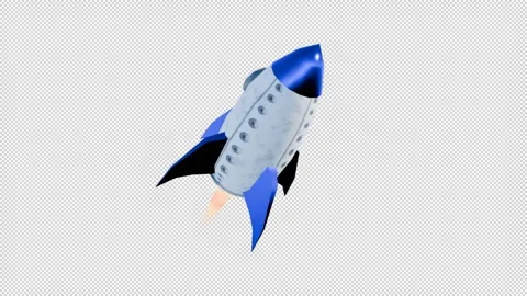 Retro 3D Rocket B Stock Footage 305354914