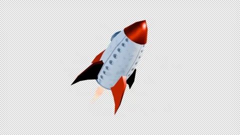 Retro 3D Rocket A Stock Footage 305354909